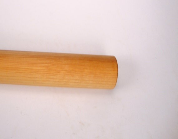 Rolling pin, naturally orange wood, buck thorn, 12 inches long