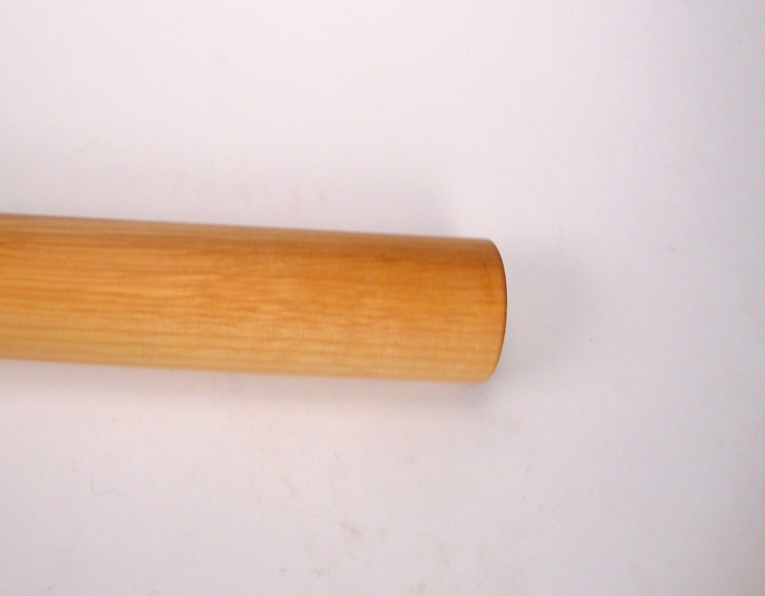 Rolling pin, naturally orange wood, buck thorn, 12 inches long