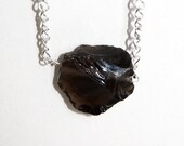 Smoky Quartz Positive Energy Necklace - 36" Silver Colored Chain - Protects, Transforms Negative to Positve Energy