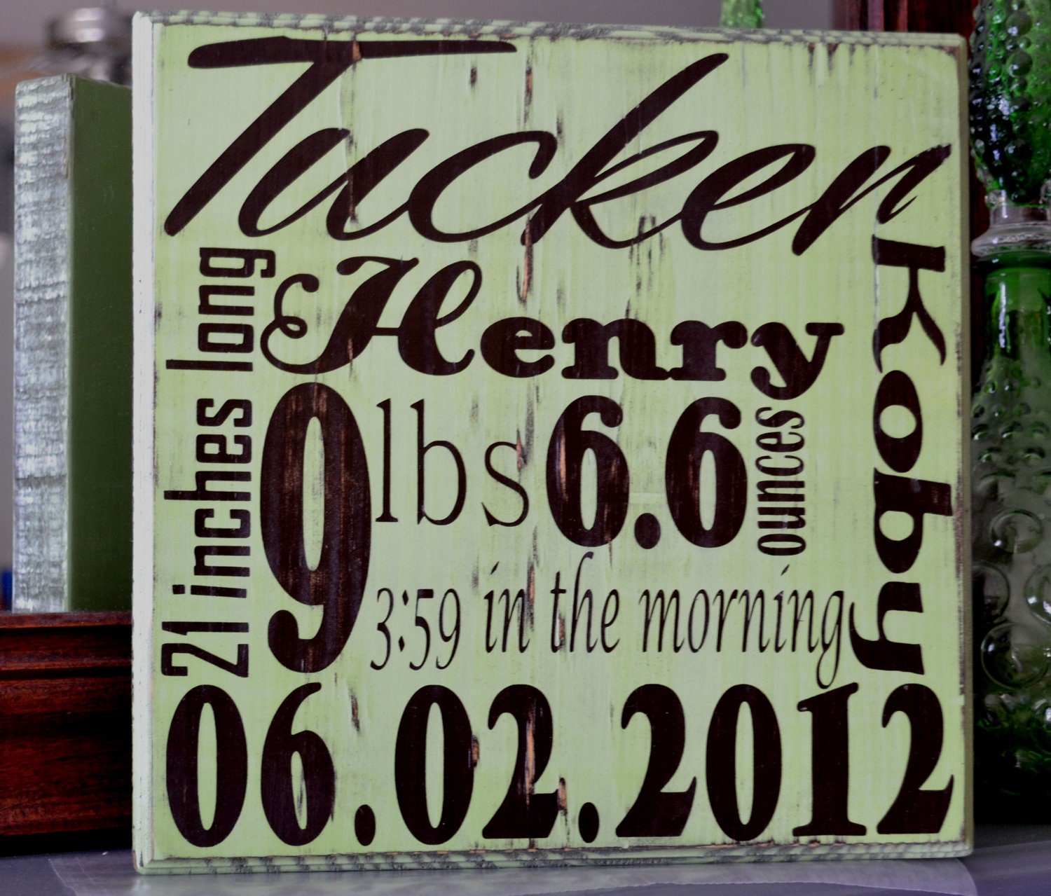 Personalized Child's Birth Information Nursery Art Decor for Baby Custom Wood Sign
