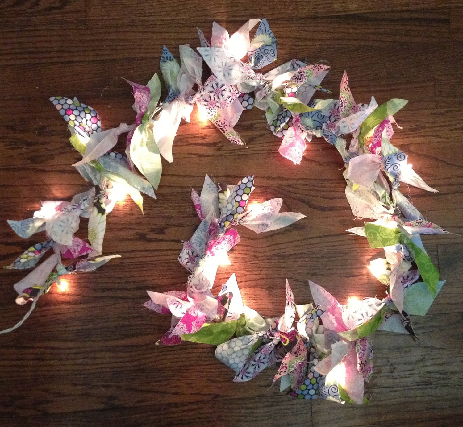 fabric scrap twinkle lights