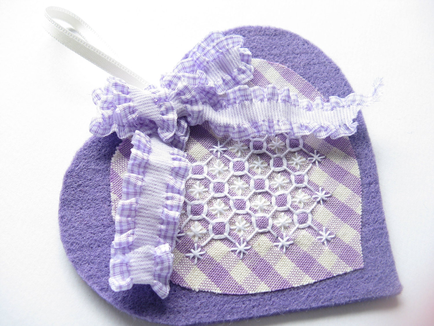 Door Hanger, Lilac Felt Heart