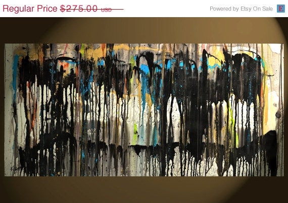 SPECIAL Sale - LARGE 42x20 Original Painting - Abstract Expressionism - Modern Home Decor - 1537.031413 - Abstract Painting - Auster's Mome