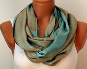 Scarf  Turquoise Beige Colour - Bosphorus with Seagulls
