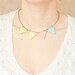 Wood  Pendant with pastel triangles "Funny Geometry" - laser cut & hand painted