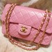 CHANEL / Super rare / Vintage " Classic flap - Quilted / Matelasse" Double chain Shoulder Bag / Pink Lambskin / 100% authentic