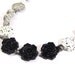 Grey and Black Resin and Gemstone Necklace, Rose Flower Jewellery, Handmade in the UK