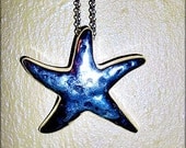 Shiny Silver Starfish Necklace Stunning