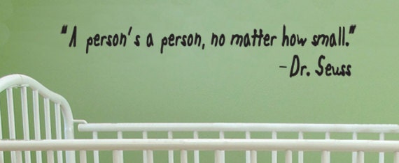 Dr Seuss A person's a person no matter how small Wall Decal, Decorative Decor Removable Vinyl Quote Sticker for baby room