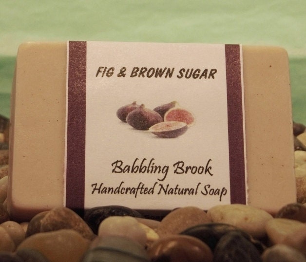 Fig and Brown Sugar Handmade Natural Bath Soap. Vegan.