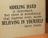 Harry Potter Working Hard Girl or Boy Room Kid School Studying Adhesive Vinyl Wall Decal Decoration Quote Lettering Decor Sticker Art G08