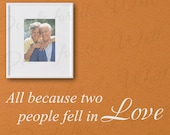 All Because Two People Fall Love Bedroom Family Pictures Living Room Vinyl Lettering Quote Wall Decal Art Sticker Decor Decoration L30