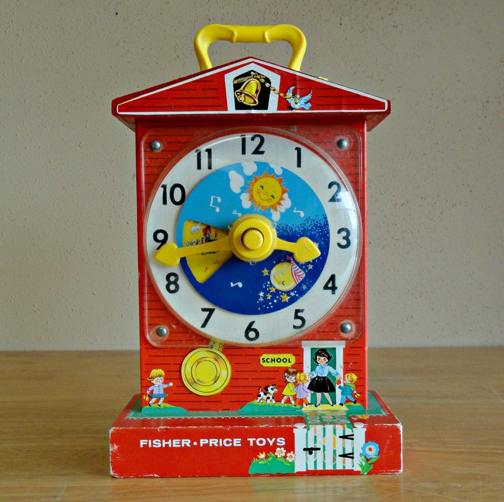 music box teaching clock fisher price