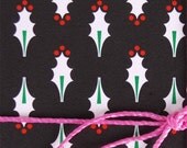 SALE-Christmas Postcards, Mistletoe, Black, White, Green, Red (6)