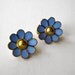Vintage LAURITS BERTH Scandinavian Artisan Floral Earrings enamel on sterling