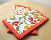 Cloth Napkins in Fall Bloom - Handstitched and Handmade