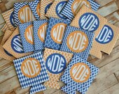 Personalized koozies, team color koozie or bridal party favor, housewarming gift