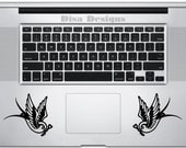 Set of 2 Swallow vinyl decals for the Macbook Trackpad - Macbook decal - Trackpad decal - Swallow decal -Tatto decal - Tattoo Flash