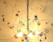 Colorful Chandelier, MARBLES,  pendant light, glass hanging lamp, handmade, Marble Tree