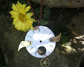 Time Flies Vintage Clock Works Necklace - steampunk up cycled vintage OOAK