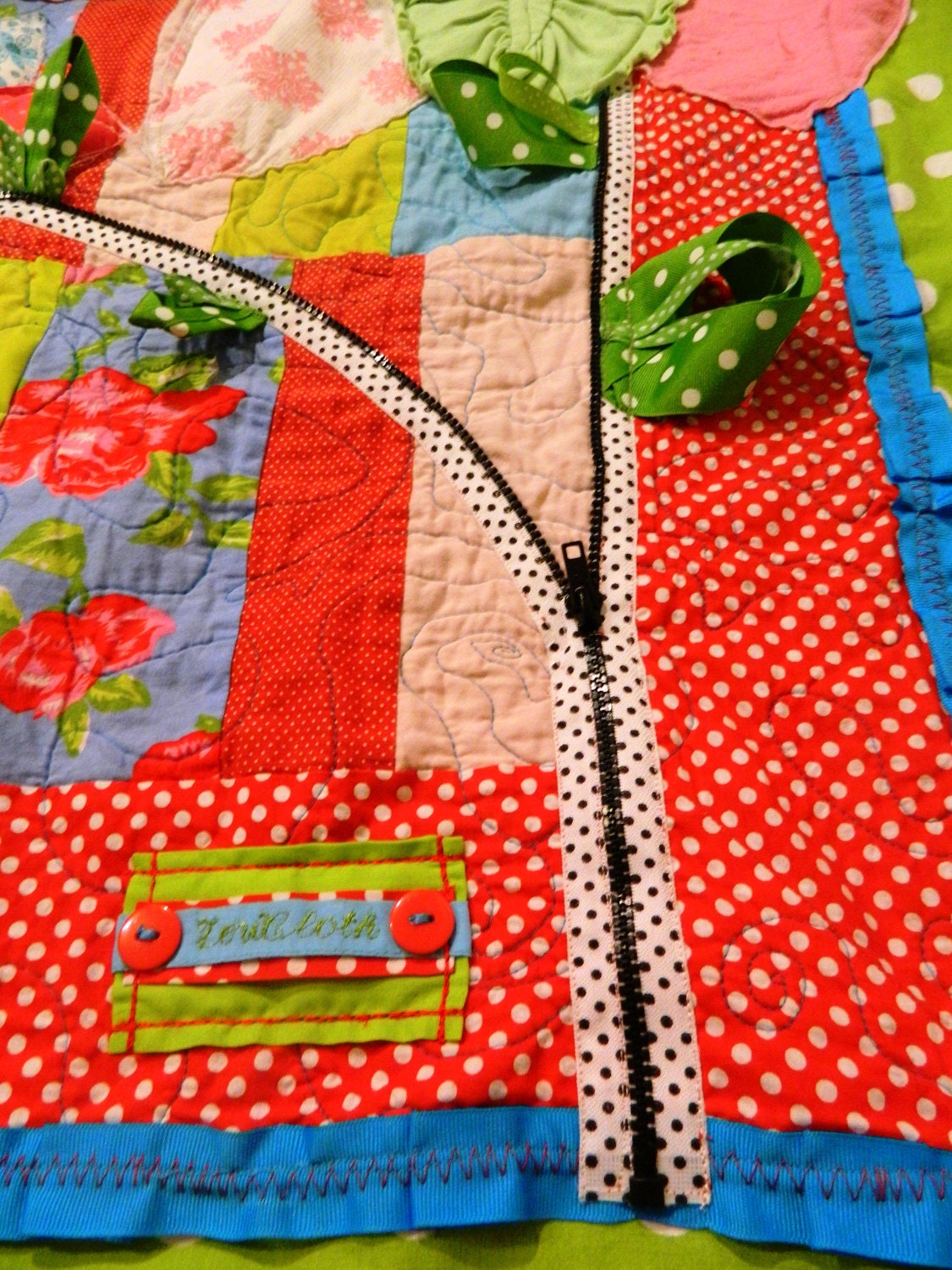 Quilt, Pink Damask, Flowers, Teenagers, Girls, Wall Hanging, Polka Dot, Black and White, Red, Lime Green, Patchwork, Turquoise, Roses