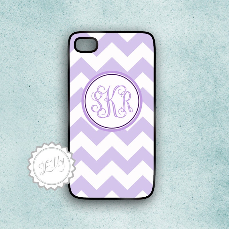 iphone 4s case monogram lavender chevron hard cover 4 or 4S