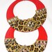 red leopard hoop earrings