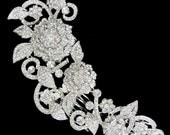Swarovski Crystal Bridal Rose Hair Comb, Wedding Flower Jewelry, Clear Rhinestone Hair Accessories, Bridesmaid Gift-113636143