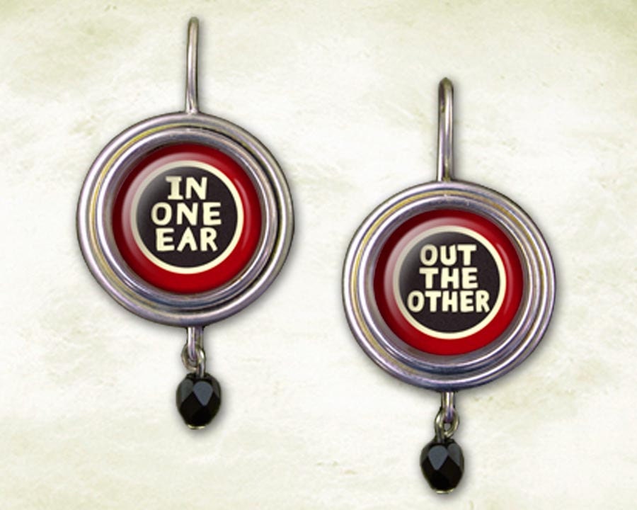 Humorous Jewelry Earrings In One Ear Earrings Clever by ShadowMix