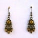 Chandelier Style Earrings with Topaz Colored Rhinestones