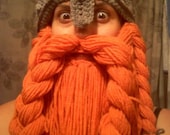 Viking Beanie with detachable Beard Hobbit inspired