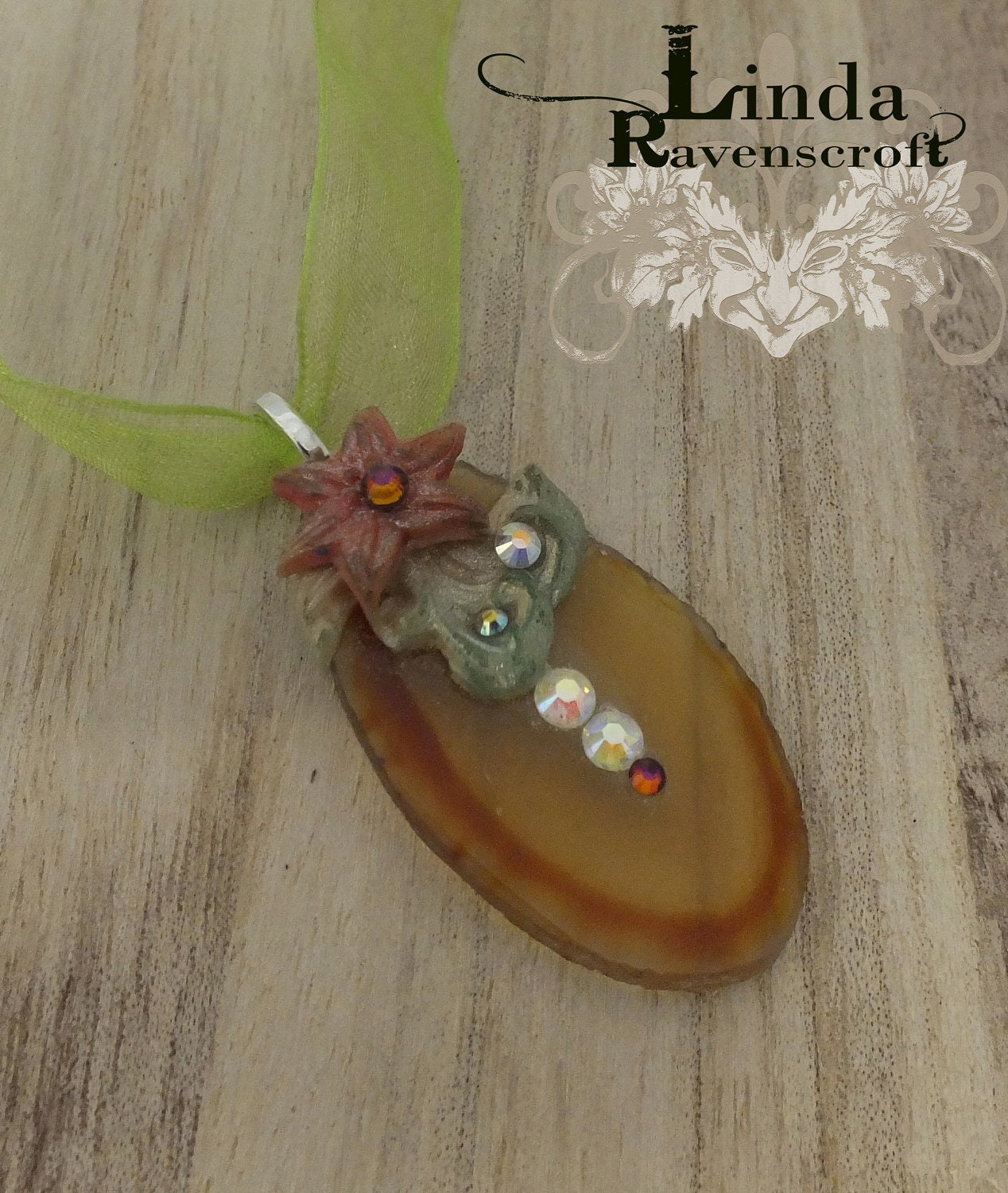 OOAK AGATE PENDANT, "Little Blossom"