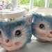 Vintage Lefton Miss Priss Kitty Cat Kitten SUGAR bowl with LID and Jam Jar set