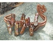 Handmade Bracelet, Hand Woven Solid Copper Wire Cuff With Freshwater Pearls, tww003-b