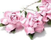 Rose Hair Clips - Four Candy Pink Fantasy Flower Bobby Pins Bridal Accessory Wedding Accessories