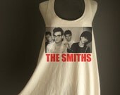 Retro The Smiths Punk Rock White Organic Cotton T-Shirt Tee Tank Top Tunic Vest Size M/L