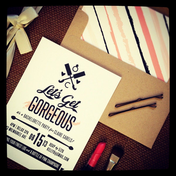 Get Gorgeous Bachelorette Party Invitation - Set of Ten