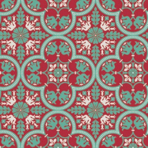 Notting Hill - Historic Tile in Poppy - 1 yard