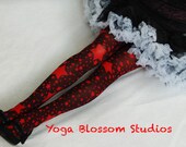 Tights red rock star black comic cartoon galaxy cosmic Valentine