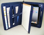 iPad mini with Half-Letter Size Paper Pad Holder and Zippered for Carrying Apple iPad mini Portfolio Case in Jewelry Blue