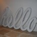 wood sign Hello sign typography shabby chic cottage chic vintage inpired white distressed sign