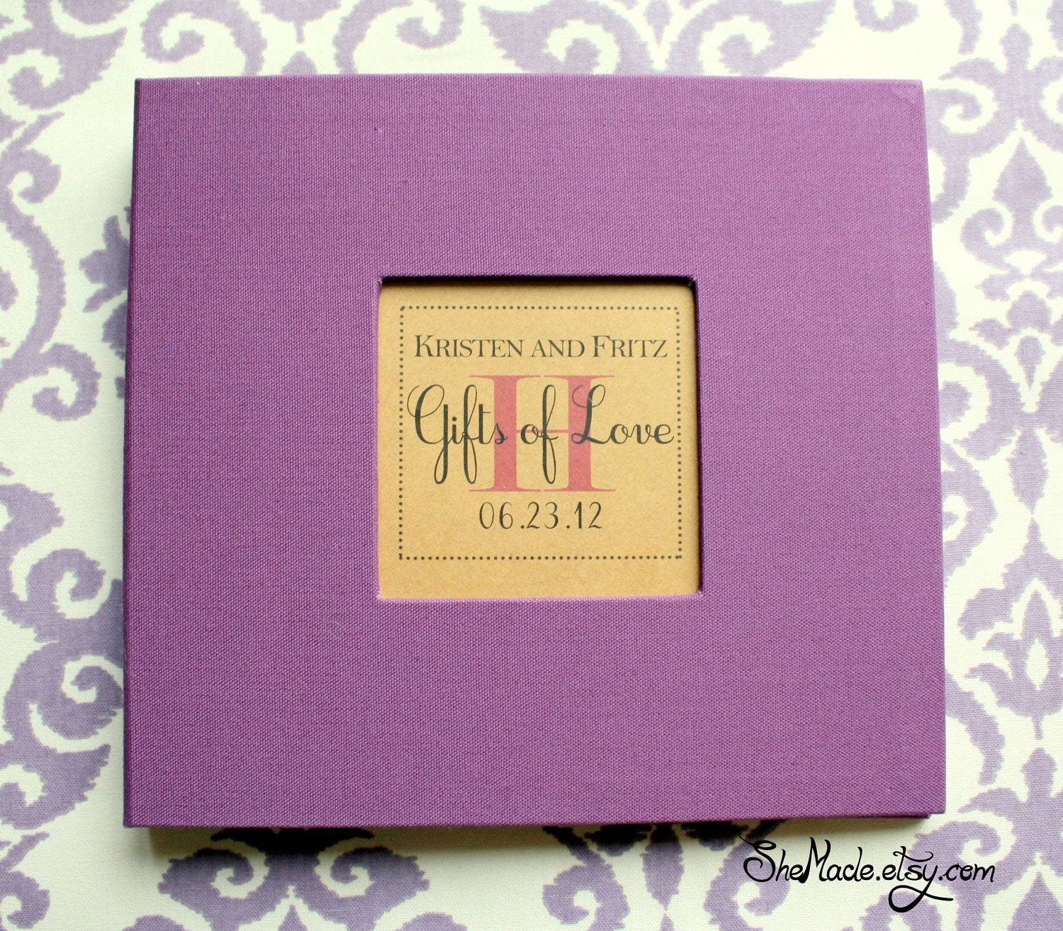 Custom Gift Log book, perfect for bridal showers, weddings, baby showers, birthdays etc. Personalized gift record book.
