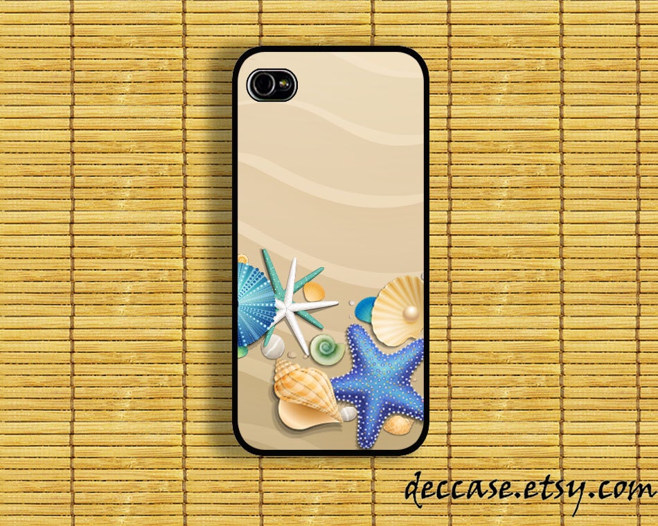 IPHONE 5 CASE - Shells on the Sea Beach - iPhone 4 case,iPhone 4S case,iPhone caseHard Plastic Case Rubber Case