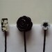 Black Bobby Pins, Flower Bobby Pins, Black Flower Pins, Black and White Bobby Pins
