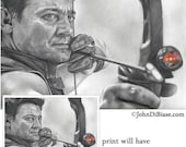 Drawing of Hawkeye (Jeremy Renner) from Avengers