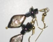 Fresh  Water Pearl Earrings, Handcrafted Beadwork Jewelry. Luminous shades of burgundy. J111133. Graduation Gift. PROM
