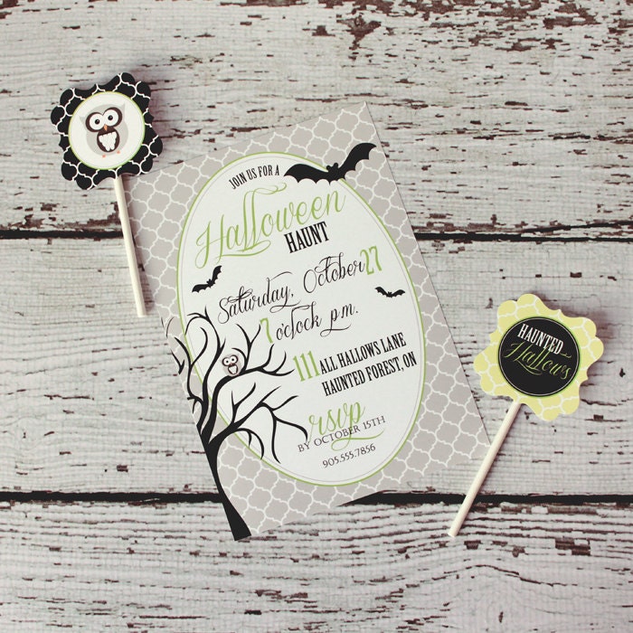Haunted Hallows Halloween Printable Party Invitations : Printable Party Designs by The Tiny Tiara Il_570xn