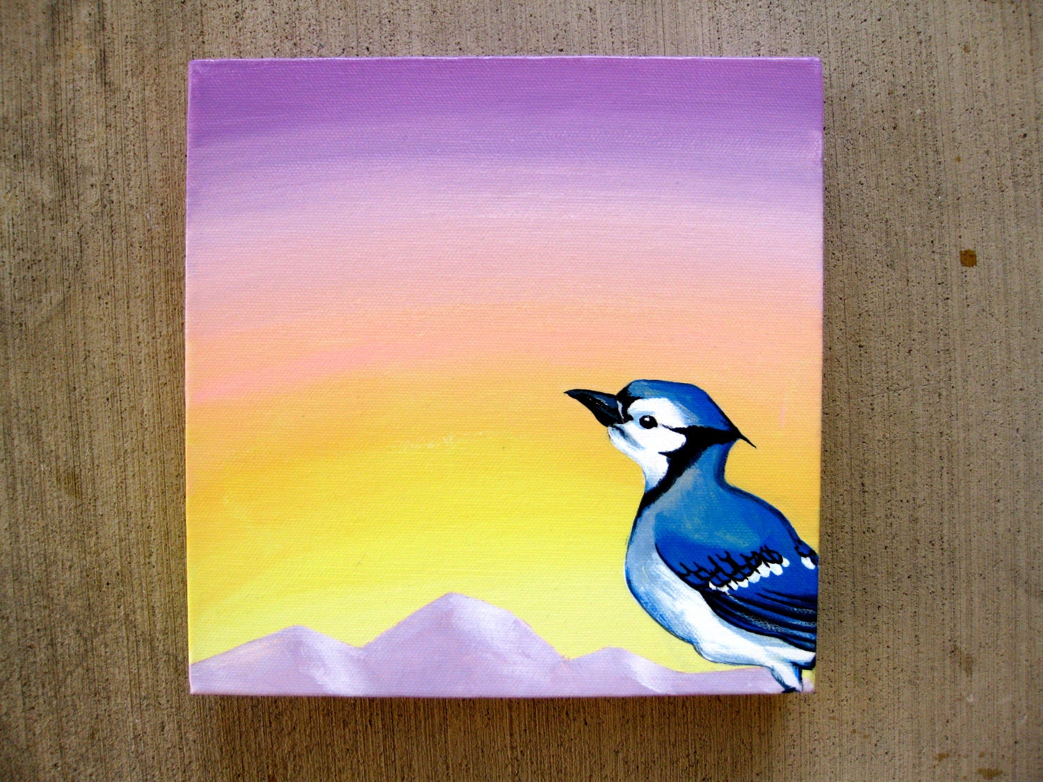Blue Jay Sunrise Painting