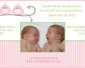 Twins Birth Announcement - Baby Girls