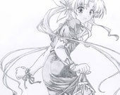 Anime. Manga, Illustration,  Kawaii Pencil Drawing  by Cliff Sperandeo